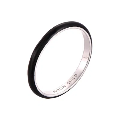 Pinnole Women's Black Thin Ring