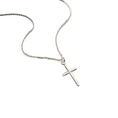 Posh Totty Designs Men's Silver Slim Cross Pendant Necklace