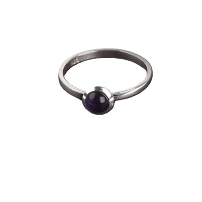 The Jewellery Store London Women's Pink / Purple / Silver Round Amethyst Ring In Sterling Silver