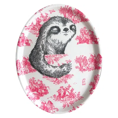 Jimbobart Sloth Sleeping - Toile Pattern Tray