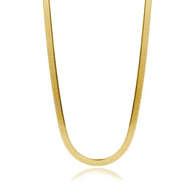 Viea Women's Gold Capri Herringbone Flat Snake Chain Necklace