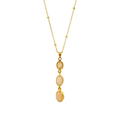 1610istanbul Women's Gold Crystal Opal Royal Necklace
