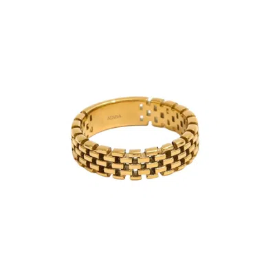 Adiba Women's The Links Band Gold Plated Stainless Steel Ring