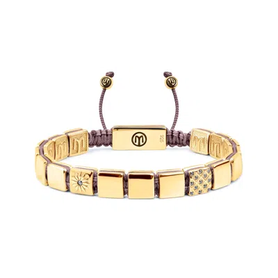 Mahigan Women's Gold / Pink / Purple Flat-bead Slick Bracelet In Gold - Mauve String