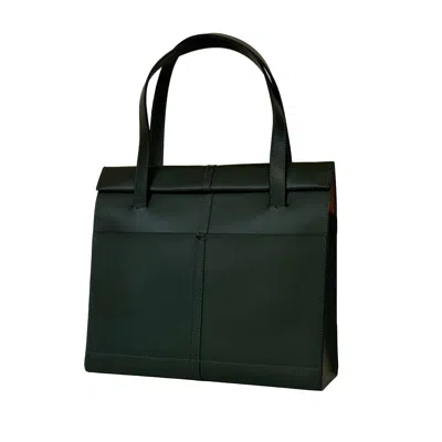Godi. Women's The Roon Top Handle Leather Bag In Forest Green