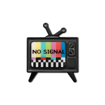 Make Heads Turn Women's Black Enamel Pin No Signal Tv