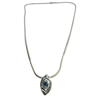 Tg-jewellery By Tamara Gervasio Men's Silver / Black / Blue Eclipse Eye Sapphire Pendant In Sterling Silver One Of A Kind