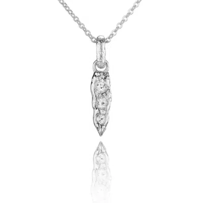 Aaria London Women's Iris Molten Spike Necklace - Silver