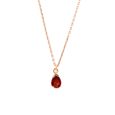1610istanbul Women's Gold Orient Express Garnet Necklace