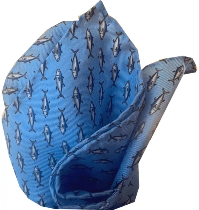 Lazyjack Press Men's Blue Big Kahuna Pocket Square