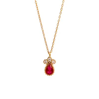 1610istanbul Women's Gold Orient Express Ruby Necklace