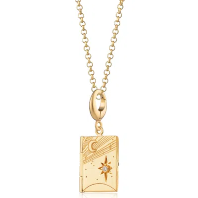 Lily Charmed Women's Gold Plated Celestial Locket Necklace
