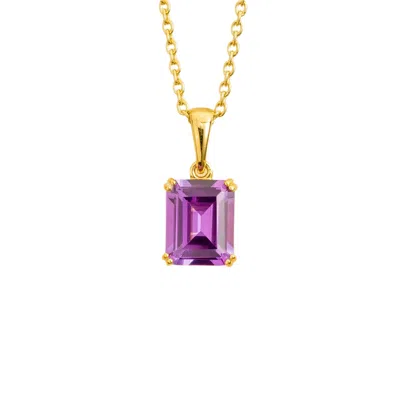 Juvetti Women's Gold / Pink / Purple Thamani Gold Pendant Necklace In Purple Sapphire