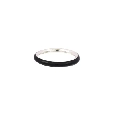 &lottie Women's Black / Silver Uno Anthracite Ring