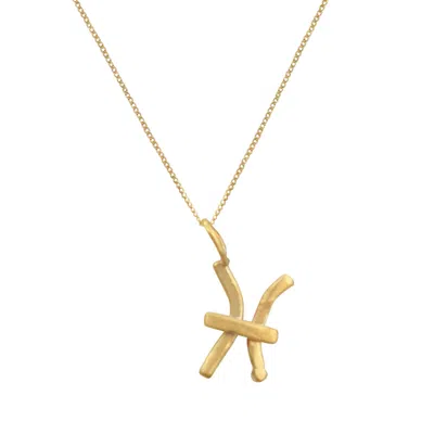 Lily Flo Jewellery Women's Pisces Yellow Gold Pendant Necklace