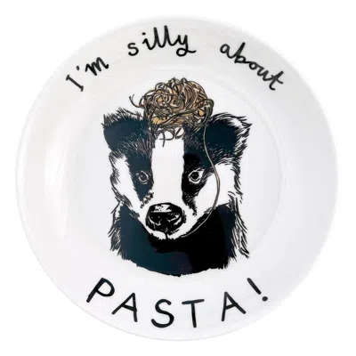 Jimbobart I'm Silly About Pasta! Badger Pasta Bowl