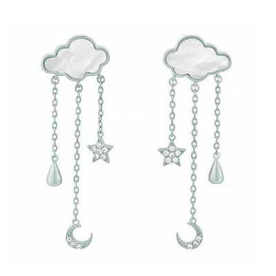 Shaded The Label Women's Skye Rain Cloud Silver Droplet Earrings