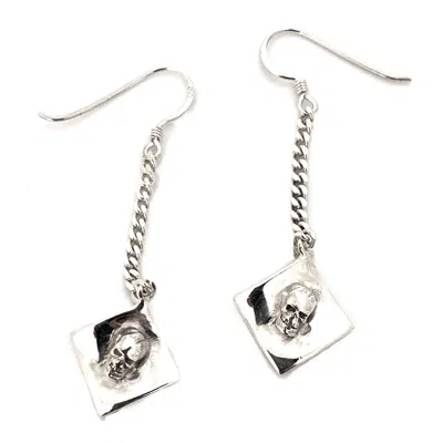 Tg-jewellery By Tamara Gervasio Women's Skull Dangle Silver Earrings