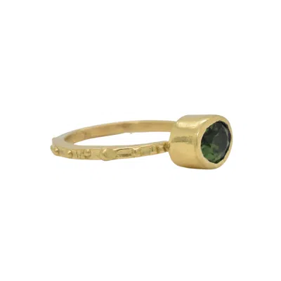 Lori Kaplan Design Women's Gold / Green Green Tourmaline 18k Gold Ring