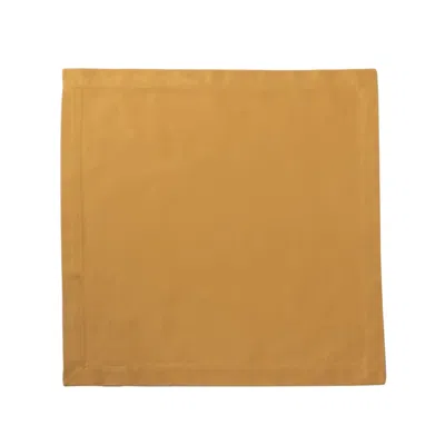 Km Home Collection Yellow / Orange Sunny Cotton Napkins Set