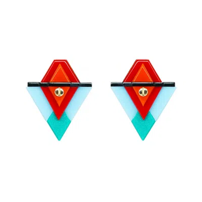 Gissa Bicalho Women's Handmade Acrylic Earring Kuntur P / Turquoise Green