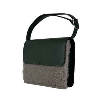 Godi. Women's The Moss Adjustable Shoulder Bag In Forest Green And Wool