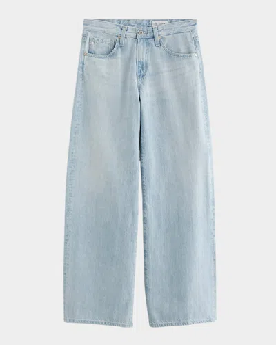 Ag Adria Low-rise Wide-leg Jeans In Blue