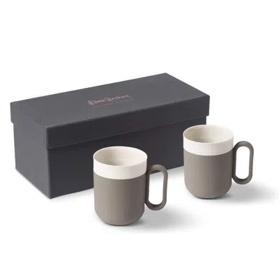 Esma Dereboy Neutrals / Grey / White Capsule Mug Set Of Two Rock Ivory Colour