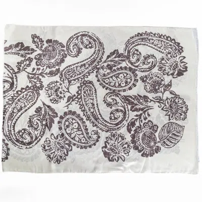 Pashmisy Women's Brown / Neutrals Chocolate Paisley Habotai Silk Scarf