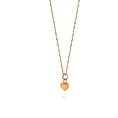 Lime Tree Design Women's Tiny Heart Charm Necklace Gold Vermeil