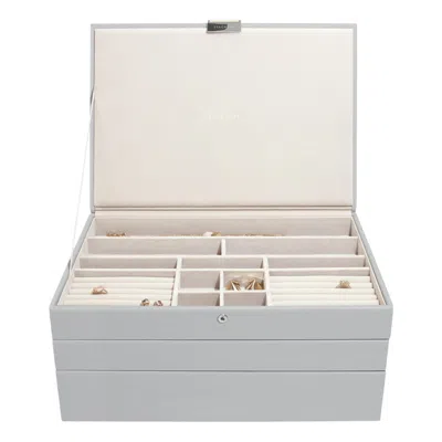 Stackers Women's  Pebble Grey Supersize Jewelry Box Set Of Three
