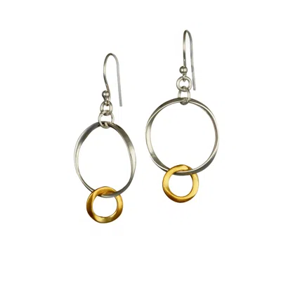 Isla Silver Women's Gold / Silver Handmade Two Tone Silver & Gold Loop Earrings