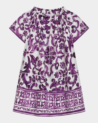 Dolce & Gabbana Girl's Maiolica Printed Dress