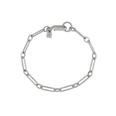 Aleyna Cebeci Jewelry Men's Rectangle Chain Bracelet Sterling Silver Eco Friendly Modern Design