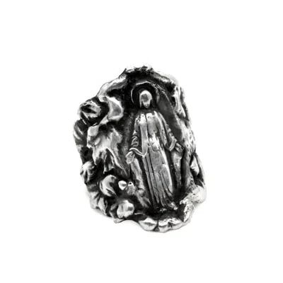 Perry Gargano Men's Holy Og Ring - Sterling Silver - Religious Baroque - Jesus - Waterproof