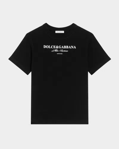 Dolce & Gabbana Black T-shirt For Kids With Logo In Black