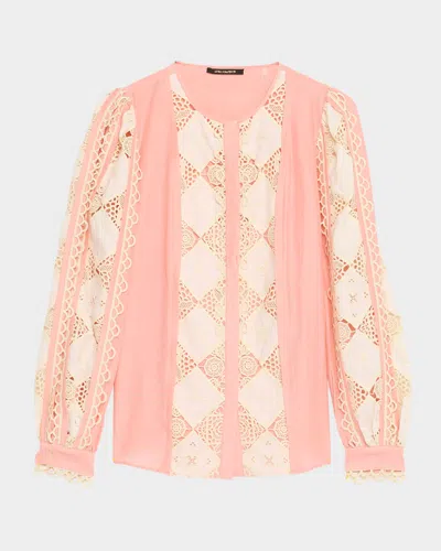 Kobi Halperin Novi Lace-embellished Blouse In Pink