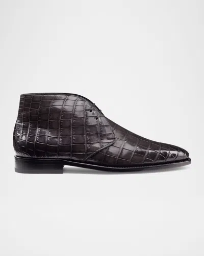 Stefano Ricci Men's Crocodile Leather Chukka Boots