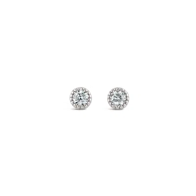 Dinny Hall Women's White Jasmine Lab-created Diamond Round Studs