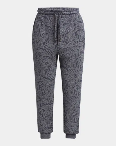 Etro Paisley-print Drawstring Track Pants In Gray