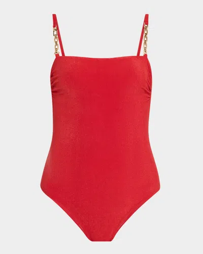 Lenny Niemeyer Chain-strap One-piece Swimsuit In Red