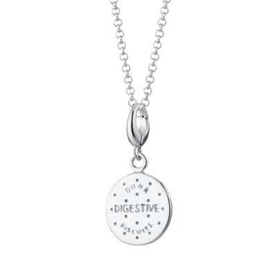 Lily Charmed Women's Sterling Silver Digestive Biscuit Charm Necklace