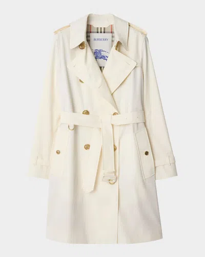 Burberry Kensington Belted Double-breasted Trench Coat In Neutral