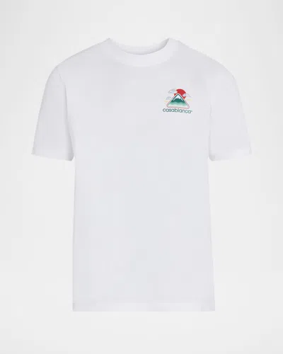 Casablanca White T-shirt With Crewneck And Logo On The Front And Maxi Logo On The Back In Cotton Man In White