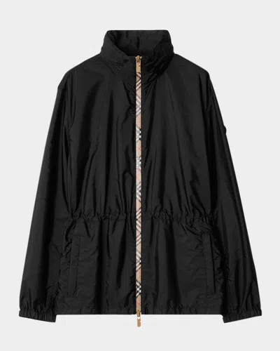 Burberry 'blackpool' Black Polyamide Raincoat Women In Black