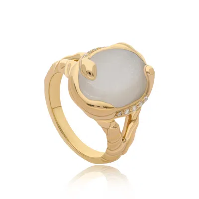 Preeti Sandhu Women's Neutrals / Gold Selena Moonstone Cocktail Ring