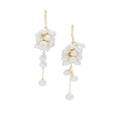 Saachi Women's Gold Pearl Cluster Dangle Earrings