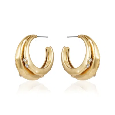Rare Matters Jewelry Women's Gold Modern Stacked Hoops Earrings