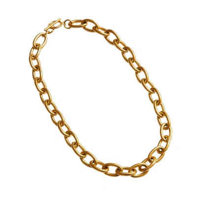Outofoffice Women's Nineteen Ninety Nine Chain Necklace Gold Minimal Modern Statement