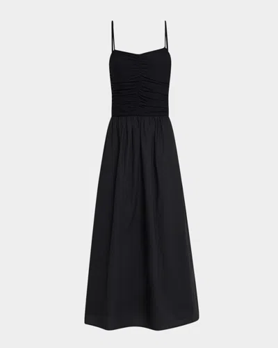 Rails Fisher Ruched Midi Dress In Black